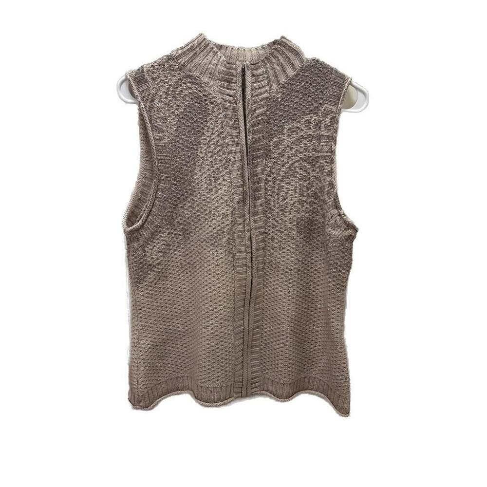 Coldwater Creek Knit Vest Zip‎ Front Neutral Tones